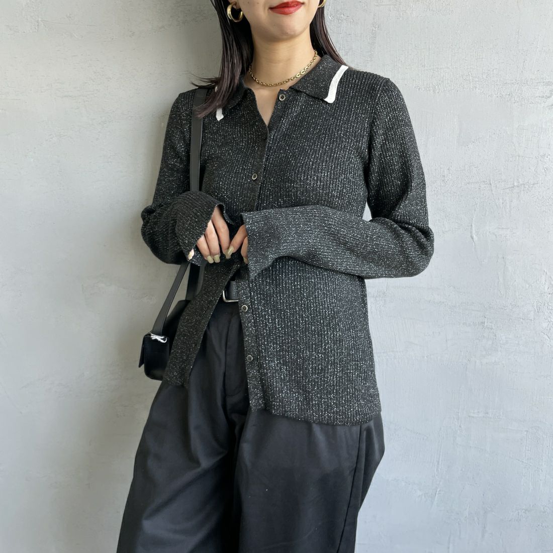 09 BLK/OFF&&モデル身長：163cm 着用サイズ：F&&