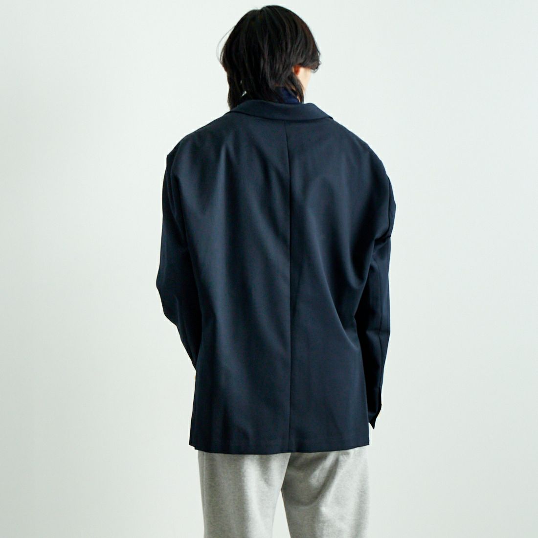 Gymphlex [ジムフレックス] 2Bジャケット [GY-A0553CWT] DK.NAVY &&モデル身長：179cm 着用サイズ：L&&