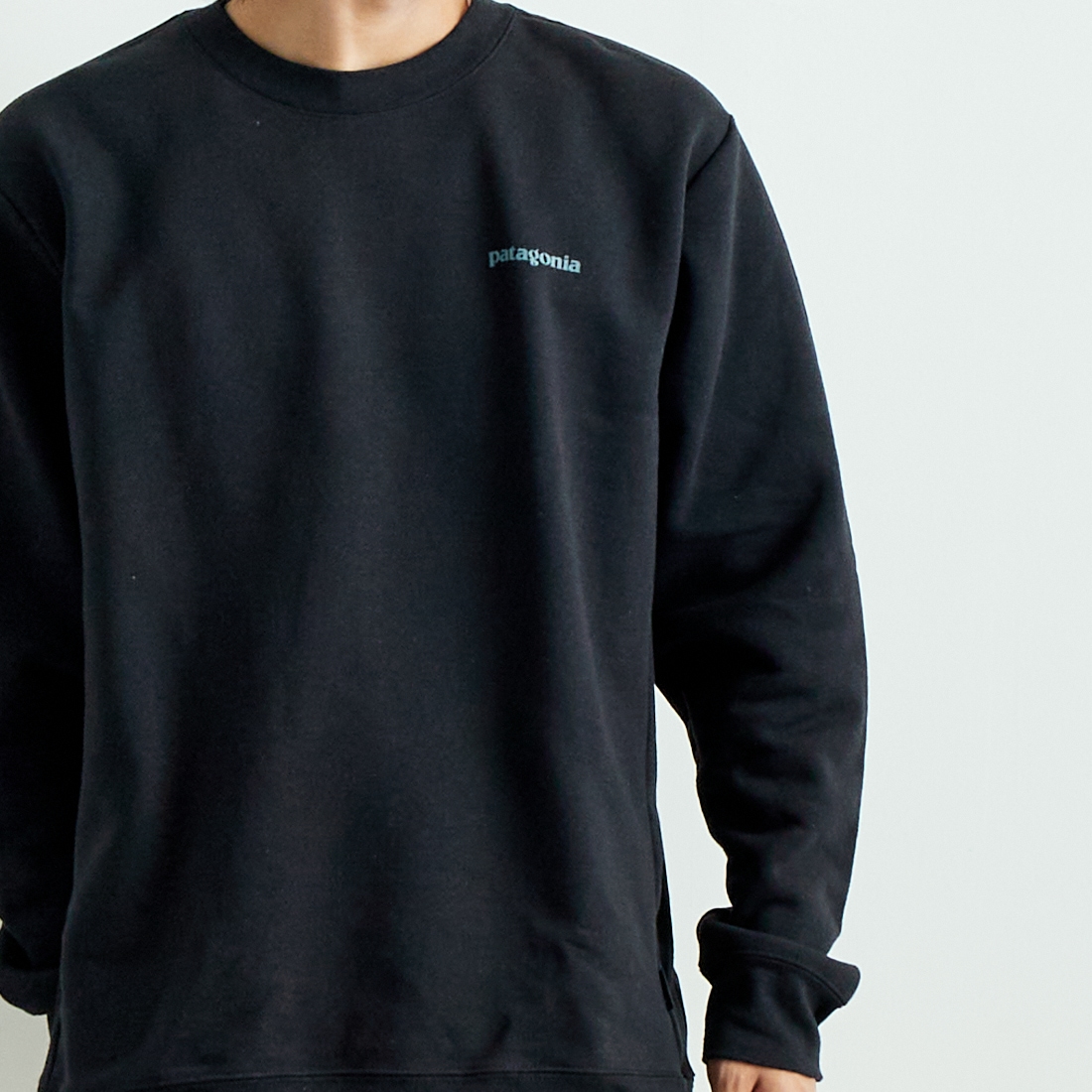 patagonia [パタゴニア] フィッツロイ アイコン アップライザル クルースウェットシャツ [39667] INBK &&モデル身長：179cm 着用サイズ：L&&