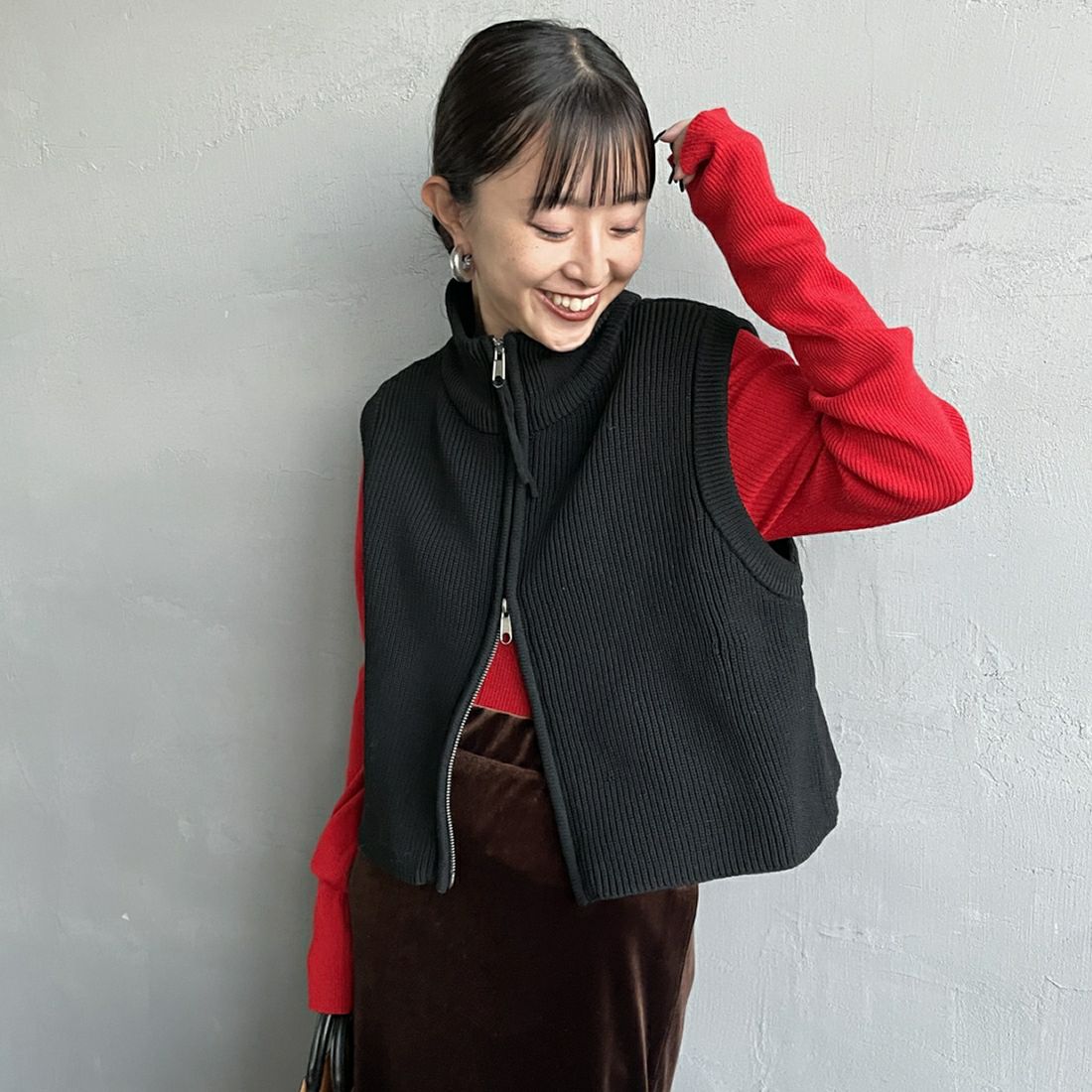 09 BLACK&&モデル身長：150cm 着用サイズ：F&&