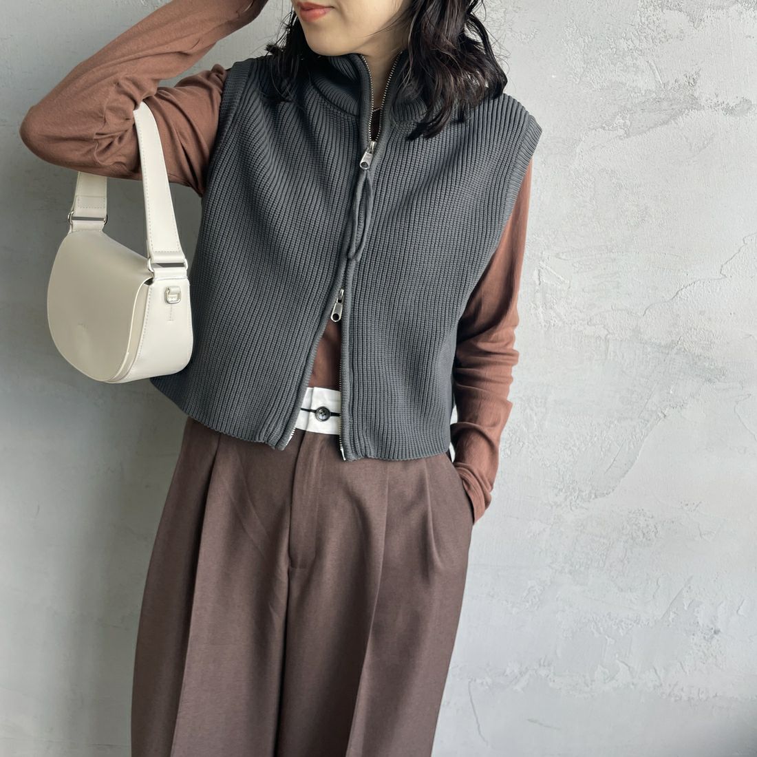 08 CHARCOA&&モデル身長：160cm 着用サイズ：F&&