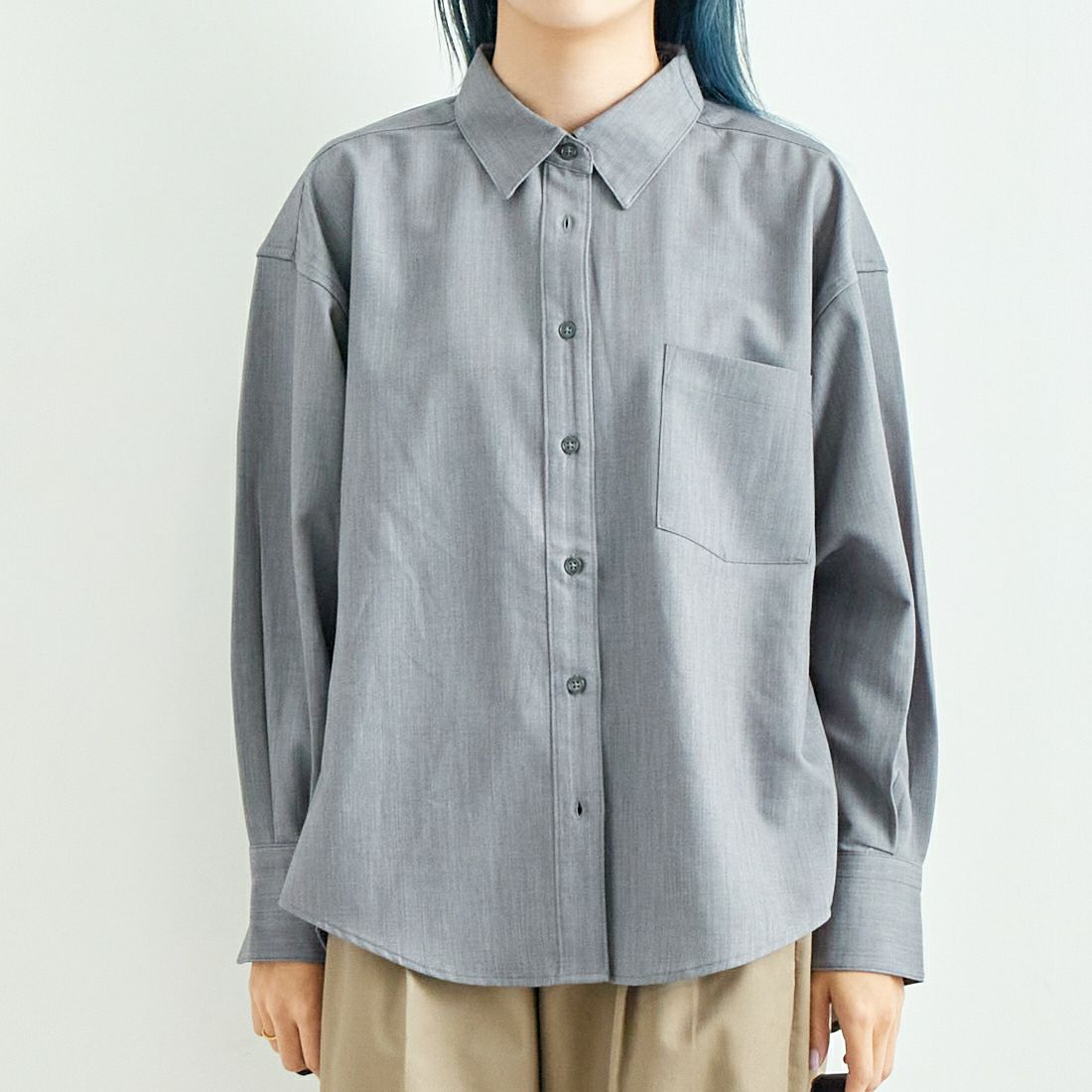 Jeans Factory Clothes [ジーンズファクトリークローズ] テンセルウール ロングスリーブシャツ [LFE700] 830 GRAY