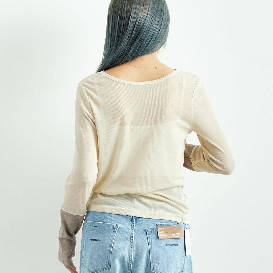 Jf Ready Made [ジェイエフレディメイド] 2WAYラメカフスインナー [999-22107] ｴｸﾘｭ &&モデル身長：167cm 着用サイズ：F&&