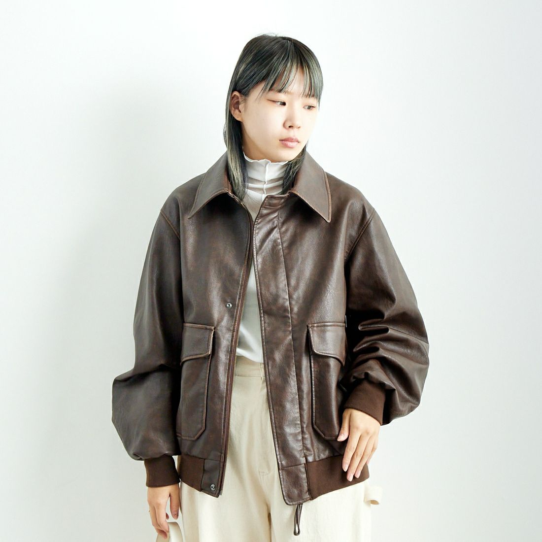 ARMY TWILL SANFORIZED [アーミーツイル サンフォライズド] 別注 ヴィーガンレザーブルゾン [AM-2454502-INT-JF]