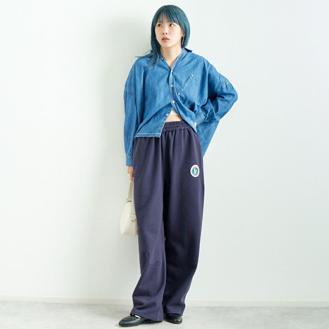 HOLIDAY [ホリデイ] スウェットパンツ [24201019] GRAY &&モデル身長：167cm 着用サイズ：ONE SIZE&&