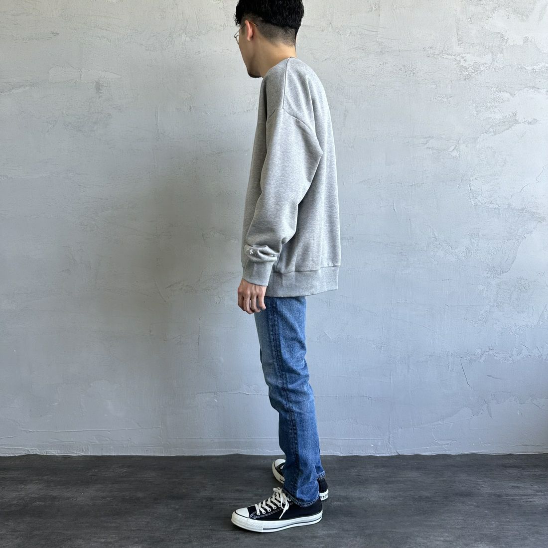 TATRAS [タトラス] FIDASIO スウェットシャツ [MTAT24A8197-M] GRAY &&モデル身長：168cm 着用サイズ：3&&