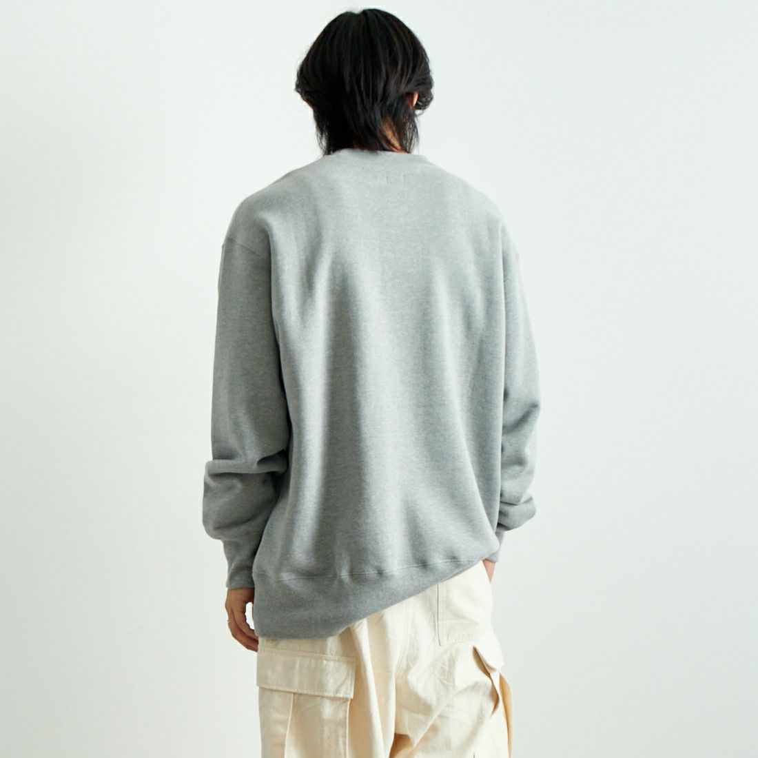 AiE [エーアイイー] モックネックTシャツ [PU678] B H.GREY &&モデル身長：179cm 着用サイズ：XL&&