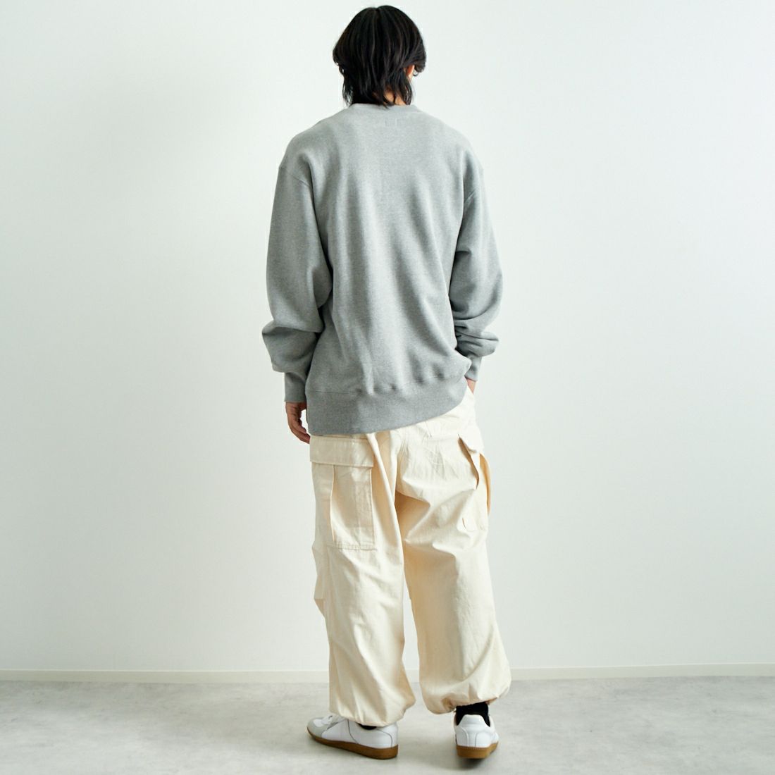 AiE [エーアイイー] モックネックTシャツ [PU678] B H.GREY &&モデル身長：179cm 着用サイズ：XL&&