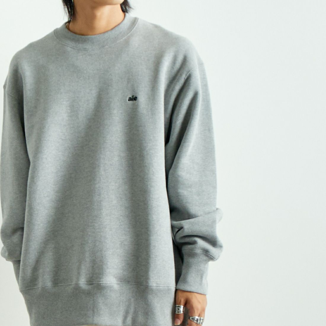 AiE [エーアイイー] モックネックTシャツ [PU678] B H.GREY