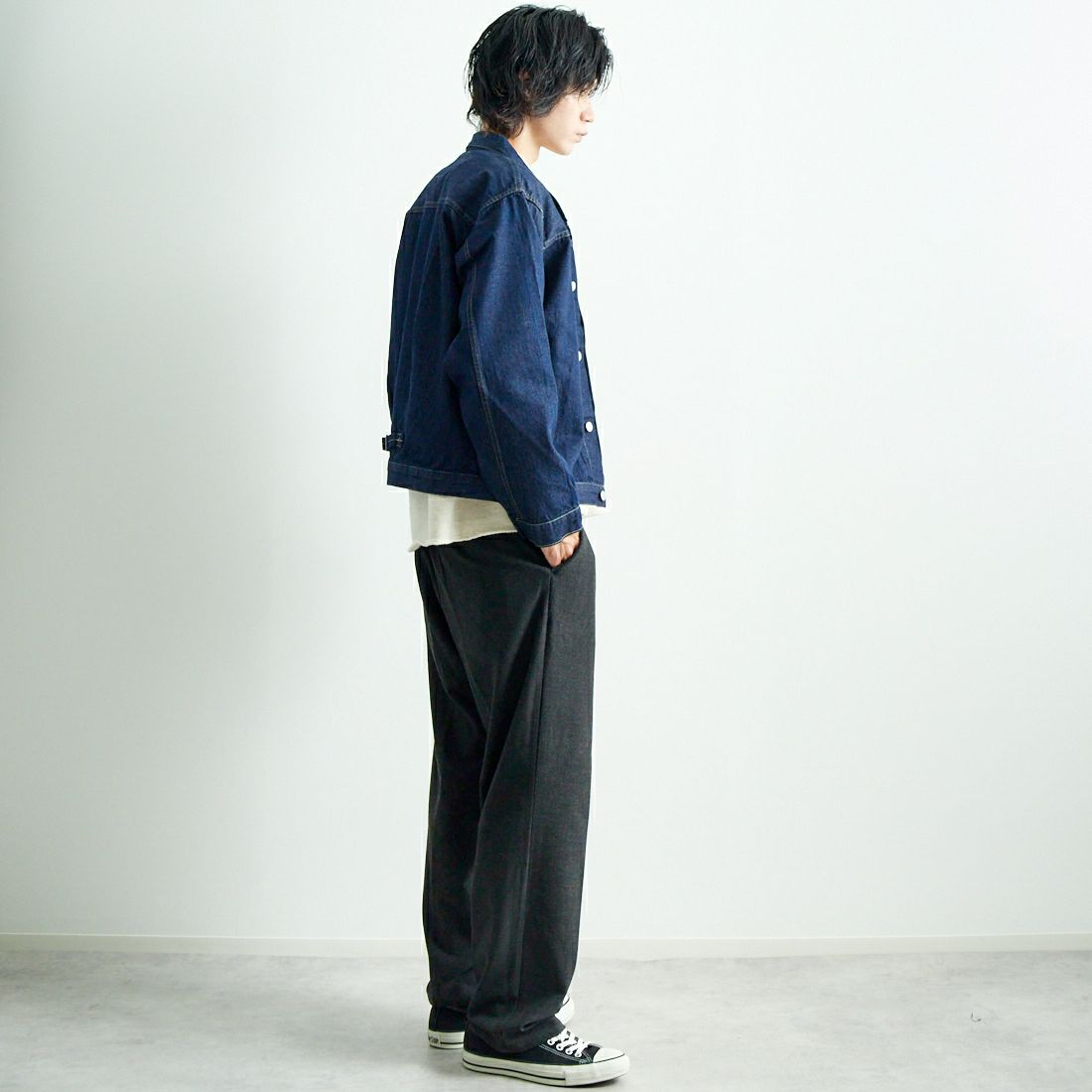 LEVIS Vintage Clothing [リーバイス ヴィンテージ クロージング] 1936モデル TYPE1ジャケット [0033E-00] 01 RINSE &&モデル身長：182cm 着用サイズ：L&&