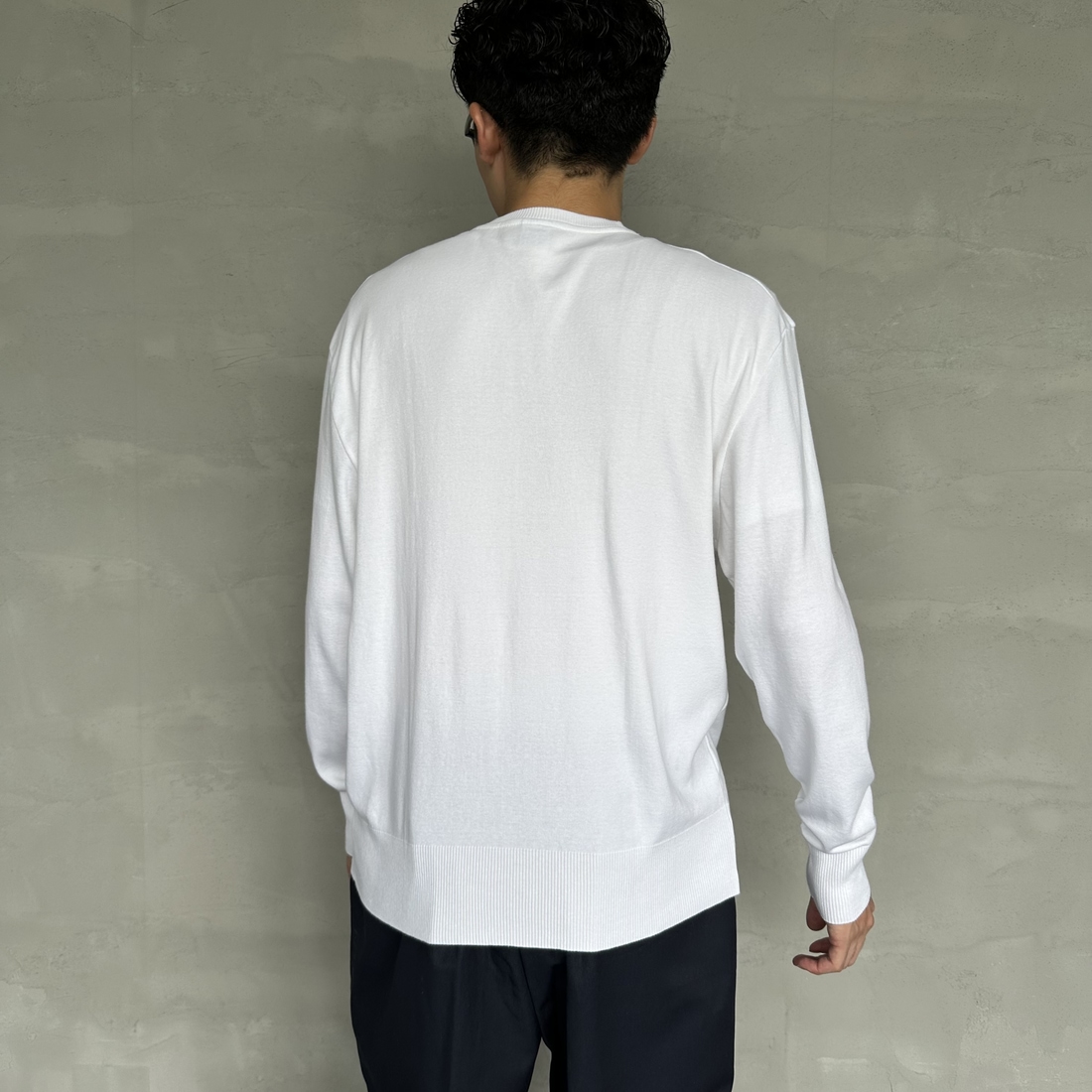 GICIPI [ジチピ] LUPO クルーネックニットソー [2401A] BIANCO &&モデル身長：168cm 着用サイズ：4&&
