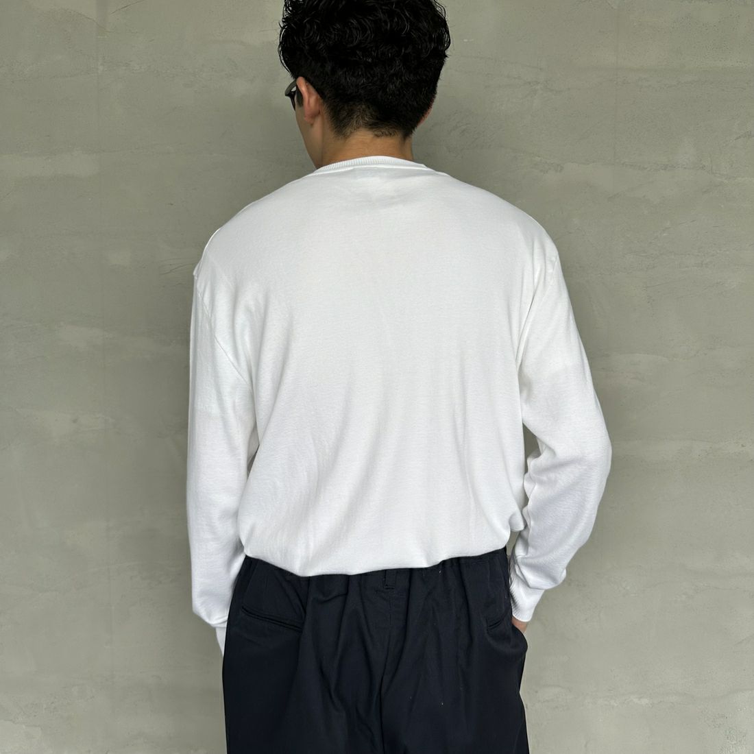 GICIPI [ジチピ] LUPO クルーネックニットソー [2401A] BIANCO &&モデル身長：168cm 着用サイズ：4&&