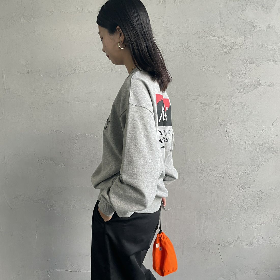 JEANSFACTORY × NANGA [ジーンズファクトリー × ナンガ] 別注 ボックスロゴ バックプリントスウェット [NW24AW-JF1] GRAY