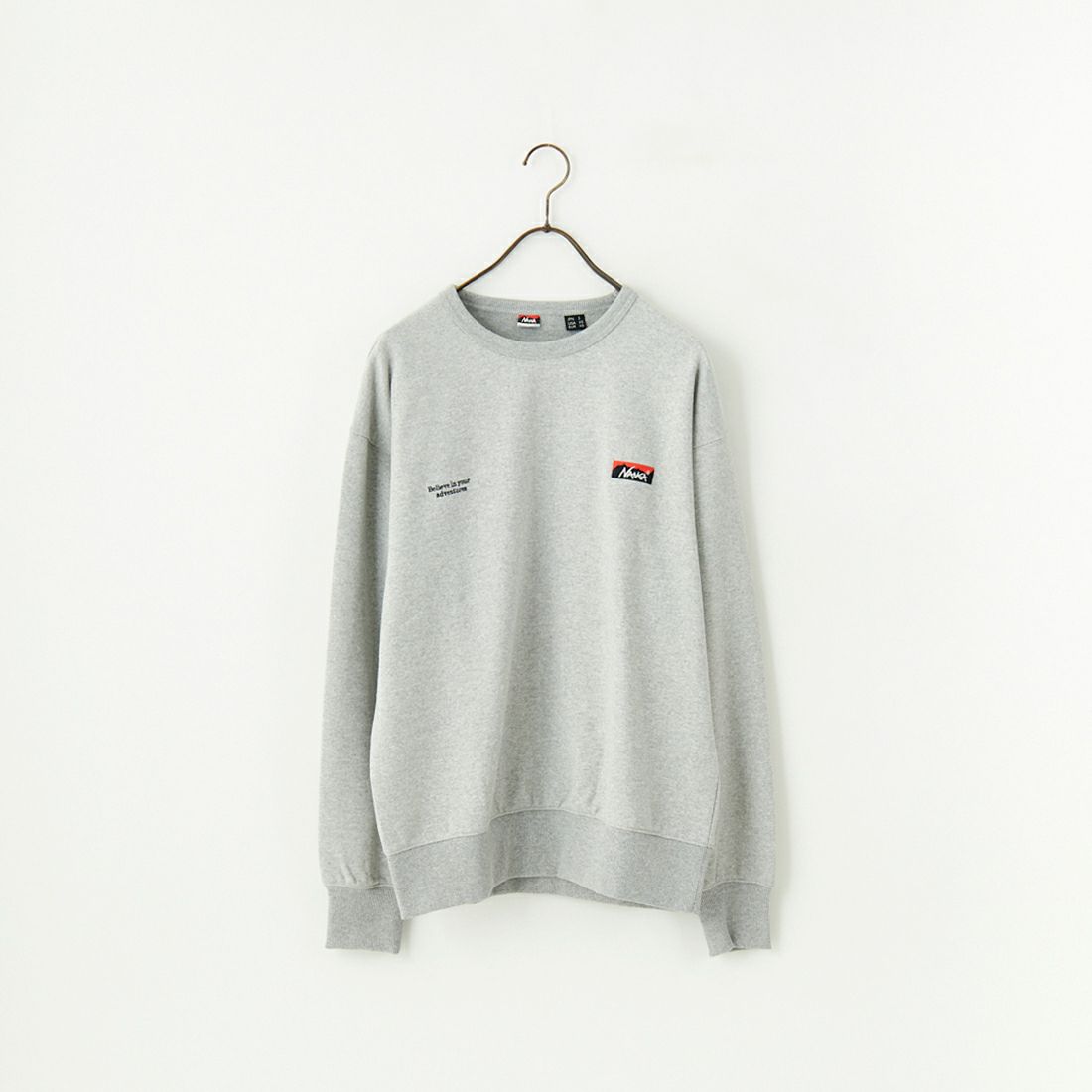 JEANSFACTORY × NANGA [ジーンズファクトリー × ナンガ] 別注 バックロゴ刺繍 クルーネックスウェット [NW24AW-JF2] GRAY