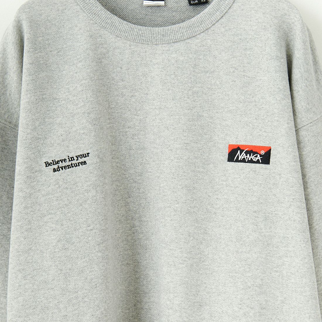 JEANSFACTORY × NANGA [ジーンズファクトリー × ナンガ] 別注 バックロゴ刺繍 クルーネックスウェット [NW24AW-JF2] GRAY