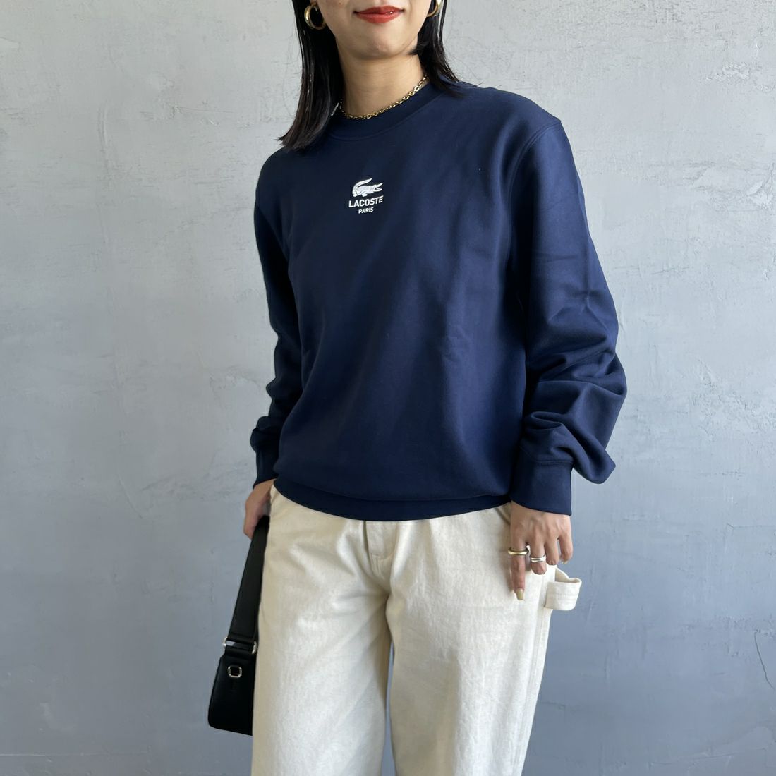 LACOSTE [ラコステ] ワンポイントプリント クルーネック