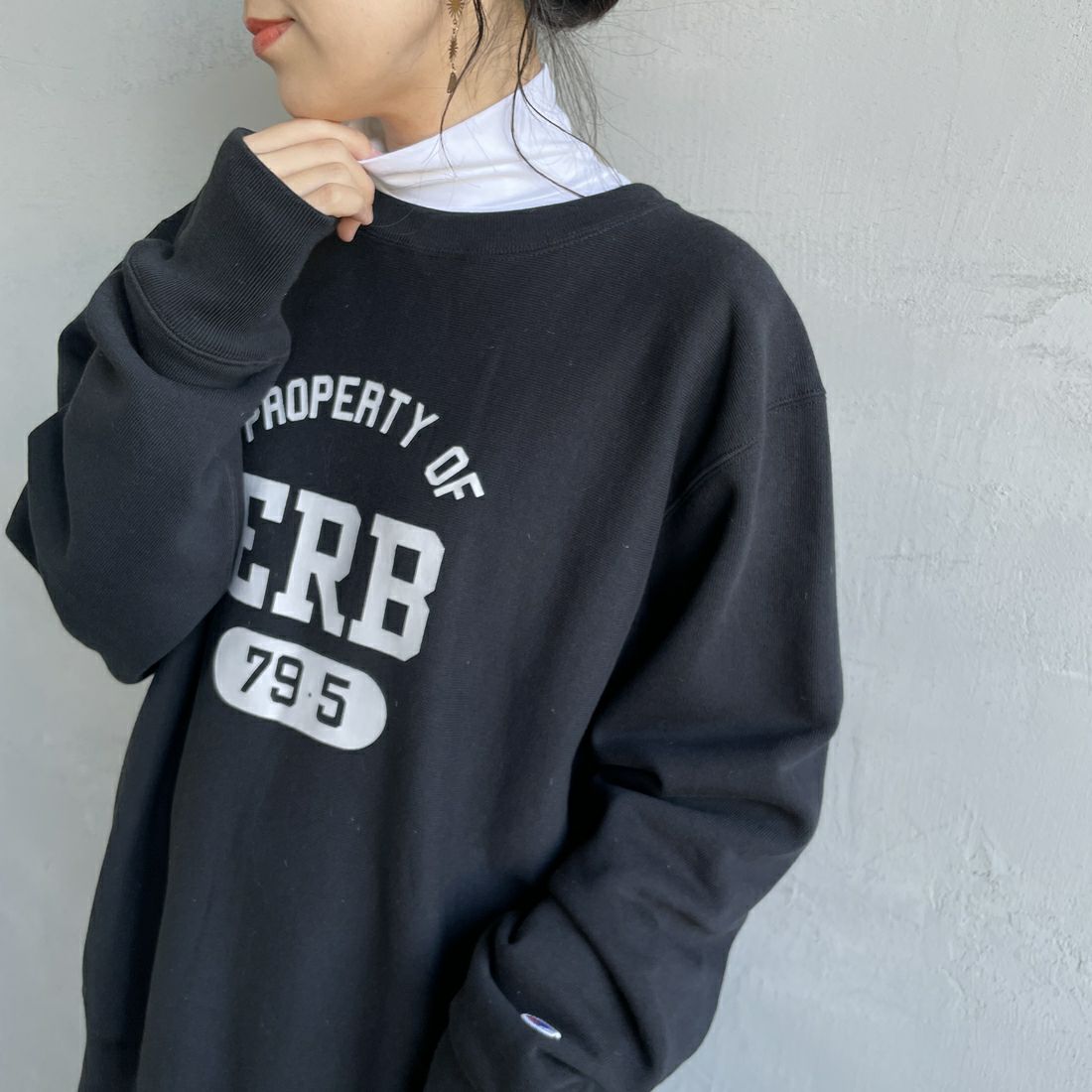 Hanes [ヘインズ] ソフトフィットタートルネック ロングスリーブTシャツ [HW4-A505] 010 ﾎﾜｲﾄ &&モデル身長：160cm 着用サイズ：F&&