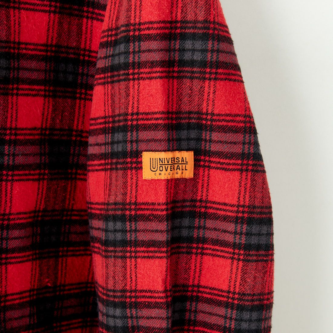UNIVERSAL OVERALL [ユニバーサルオーバーオール] 別注 チェックフードシャツ [U2431100IN-JF] RED