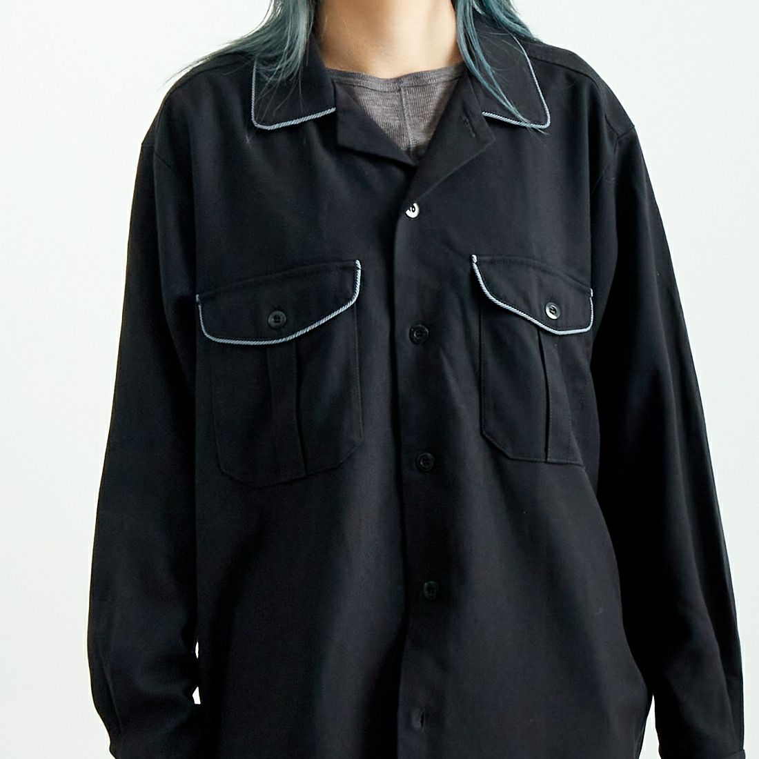 ARMY TWILL SANFORIZED [アーミーツイル サンフォライズド] パレードシャツ [AM-2457002] BLACK