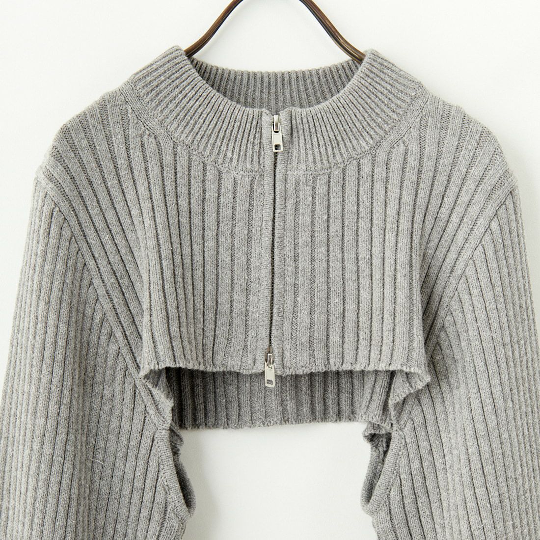 TORRAZZO DONNA [トラッゾドンナ] ワイドリブニットボレロ [6253-587] 13 GRAY