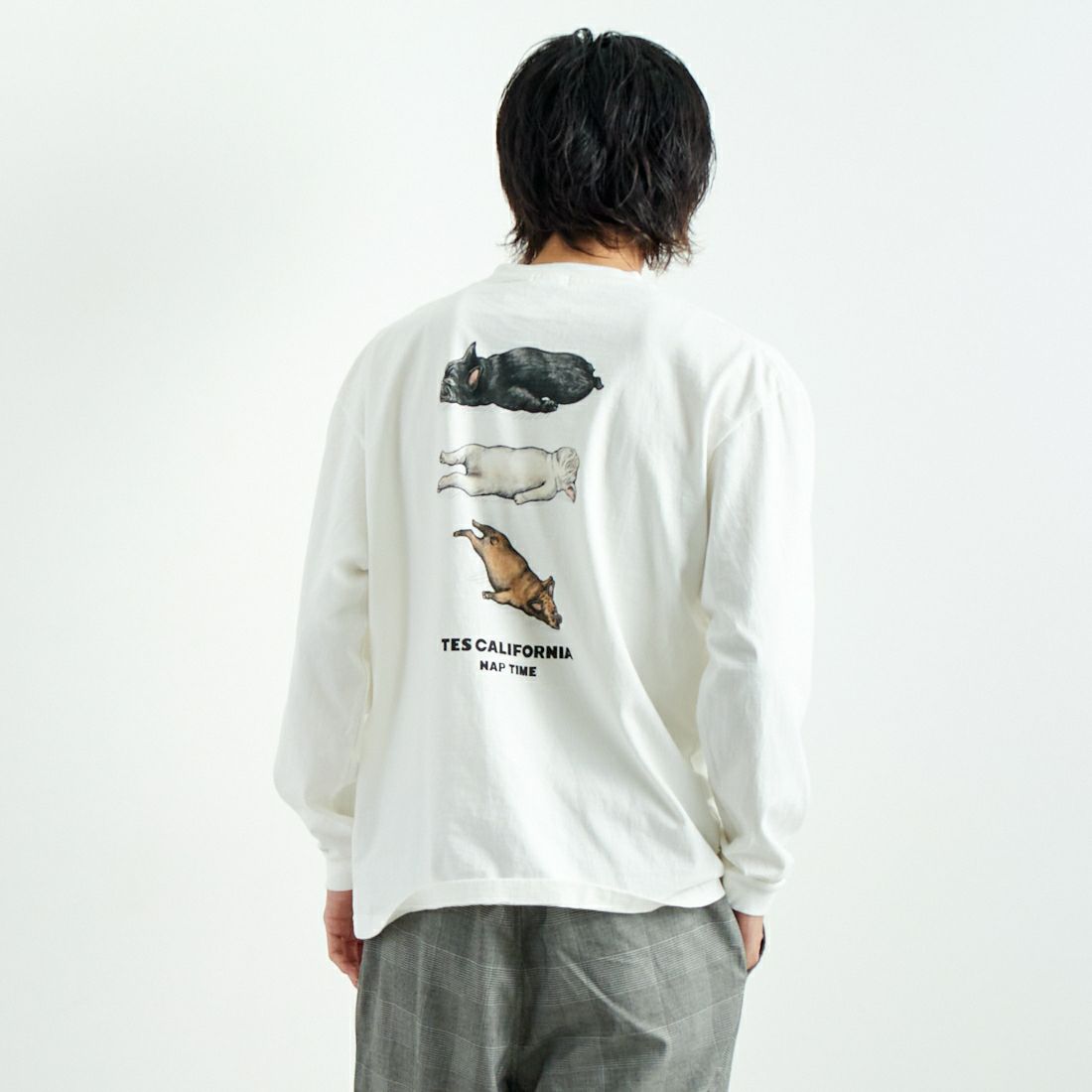 07 WHITE&&モデル身長：182cm 着用サイズ：L&&