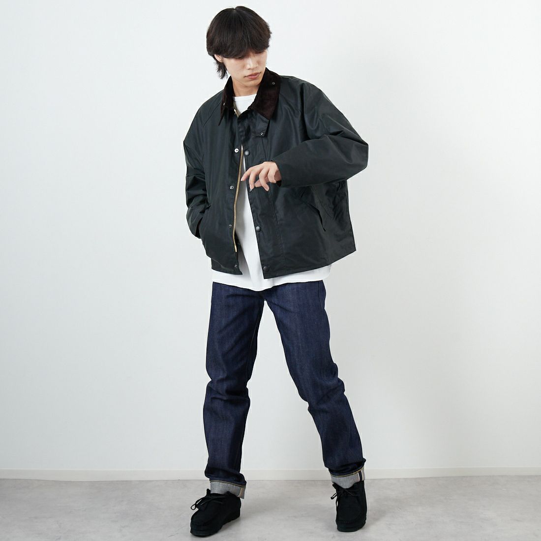 Barbour [バブアー] トランスポート ワックスジャケット [MWX1678] BK91 &&モデル身長：179cm 着用サイズ：38&&