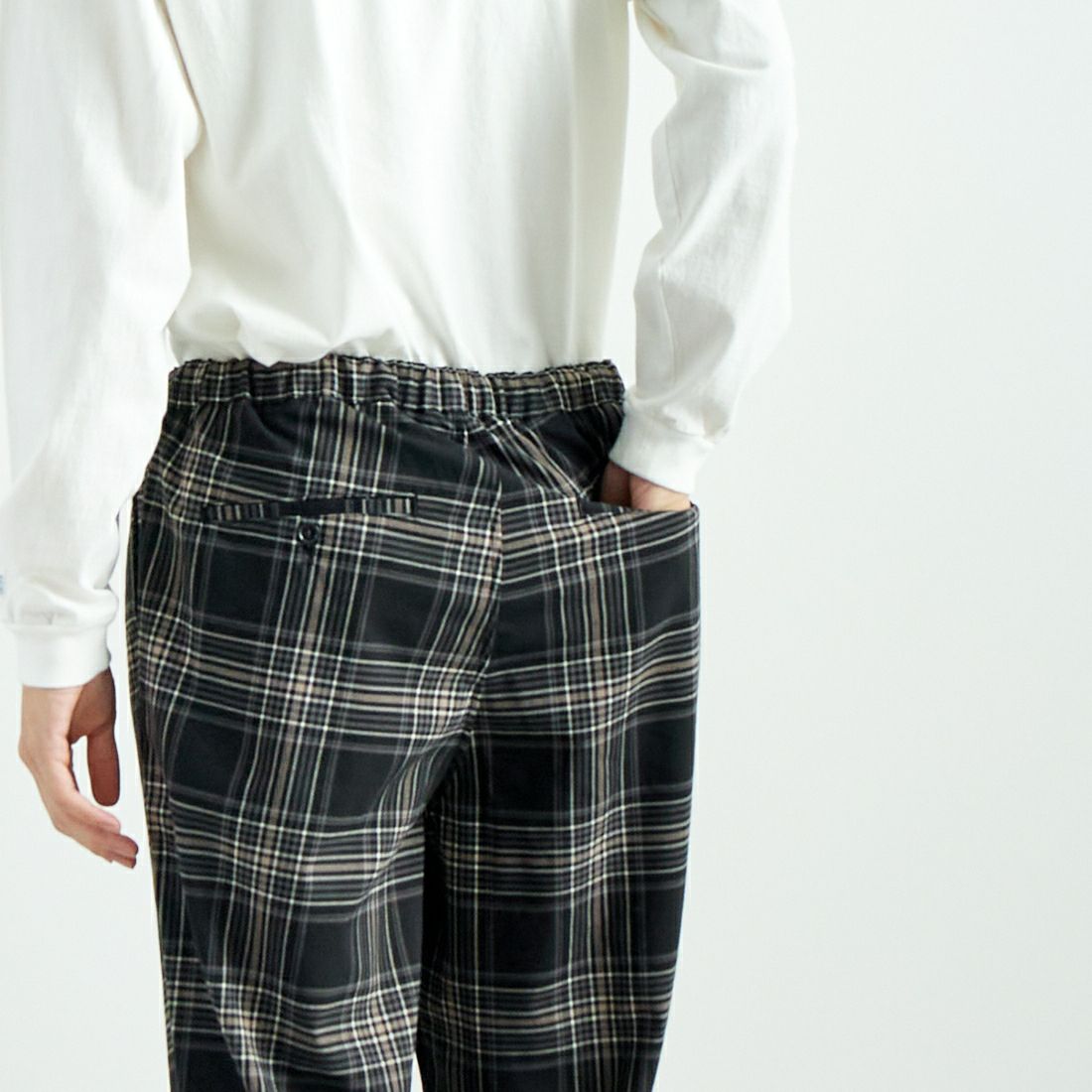Noir Fabrik [ヌワールファブリック] T/Rツイルストレッチ チェックタックインパンツ [NF-243-055] BK BLK CHK