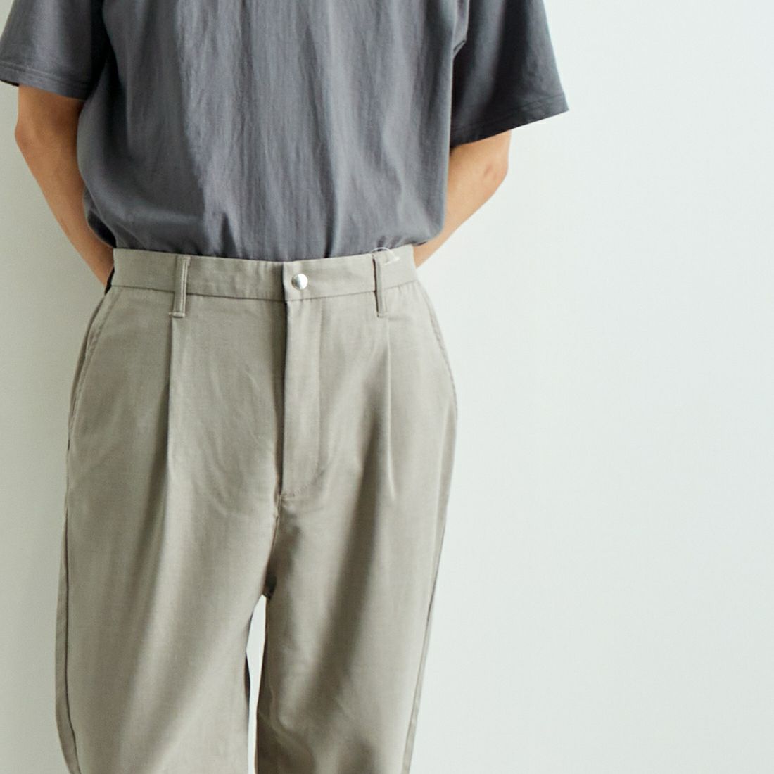 Jeans Factory Clothes [ジーンズファクトリークローズ] ウール混ストレッチワイドテーパードパンツ [JFC-243-054] 66 GRGE