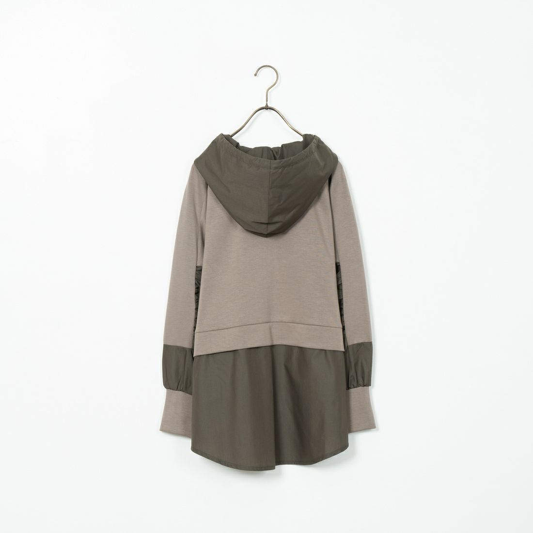 Jeans Factory Clothes [ジーンズファクトリークローズ] 異素材切り替え ボンディングパーカー [21243068] 056 ｶｰｷ