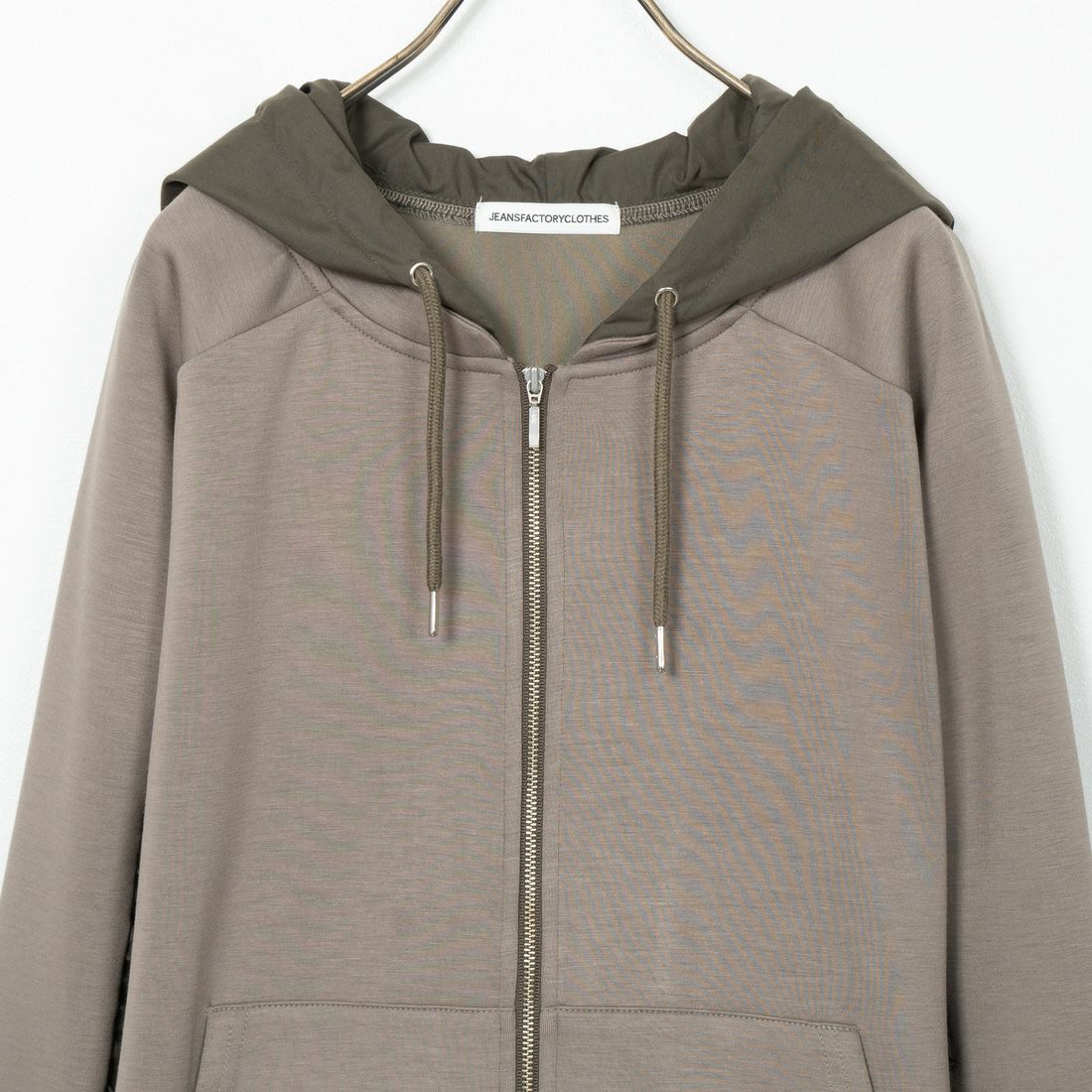 Jeans Factory Clothes [ジーンズファクトリークローズ] 異素材切り替え ボンディングパーカー [21243068] 056 ｶｰｷ