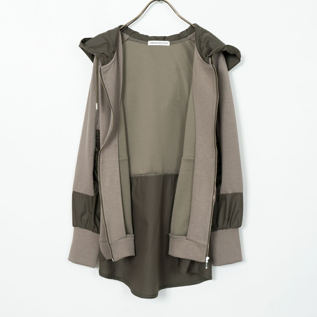 Jeans Factory Clothes [ジーンズファクトリークローズ] 異素材切り替え ボンディングパーカー [21243068] 056 ｶｰｷ