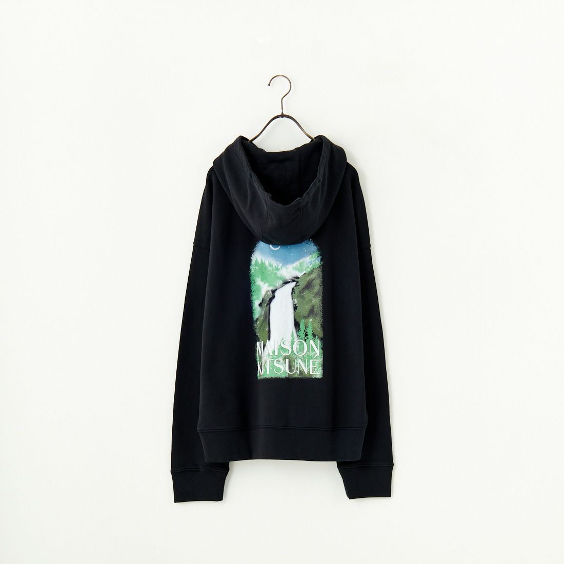 MAISON KITSUNE [メゾン キツネ] ウォーターフォール オーバーサイズフーディ [NM00705KM0001] P199 BLK