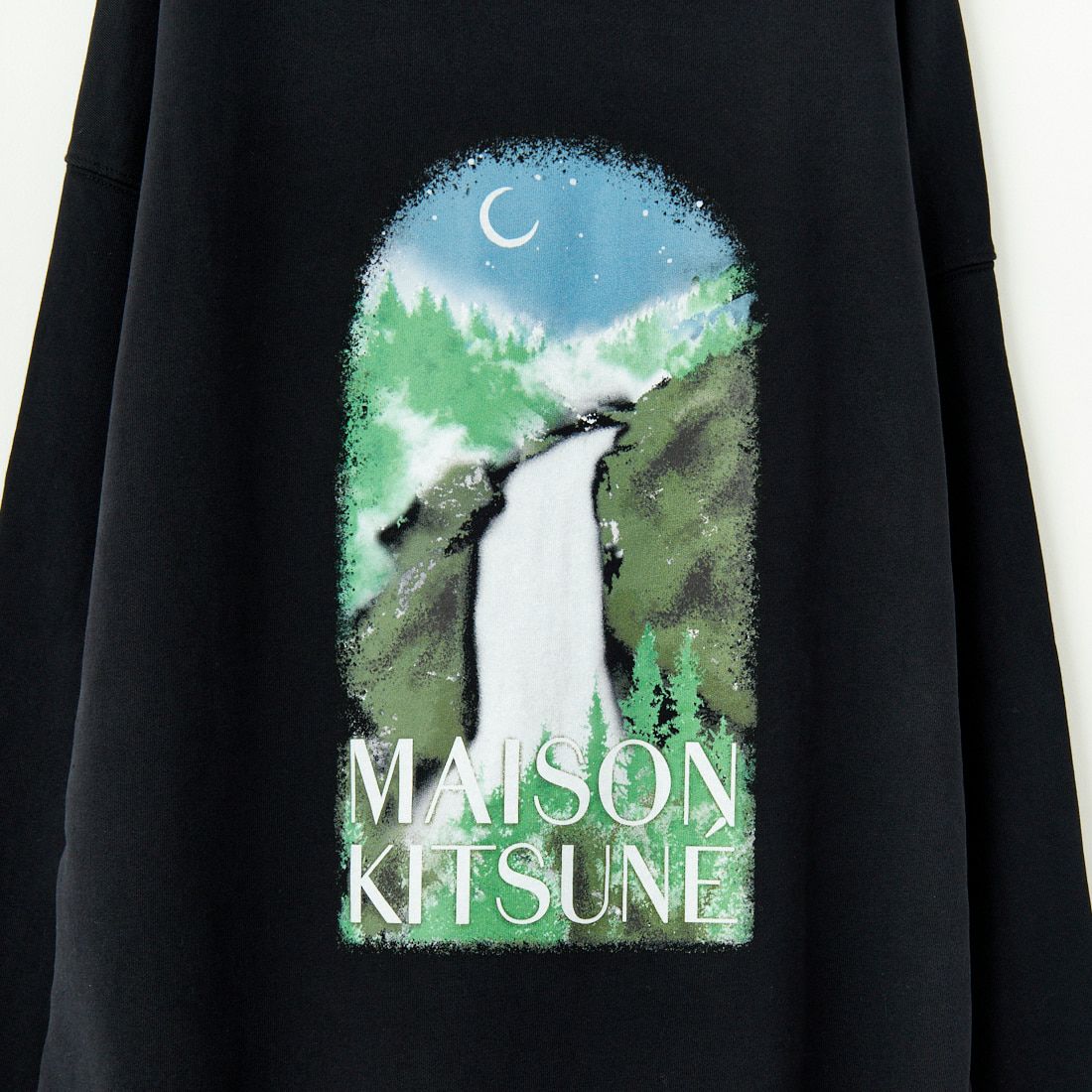 MAISON KITSUNE [メゾン キツネ] ウォーターフォール オーバーサイズフーディ [NM00705KM0001] P199 BLK
