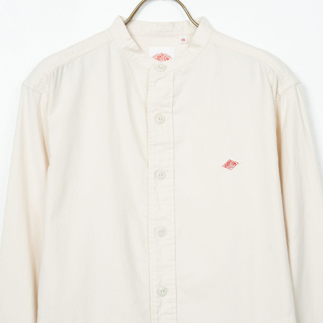 DANTON [ダントン] 先染めビエラ バンドカラーシャツ [DT-B0280VSS] ECRU
