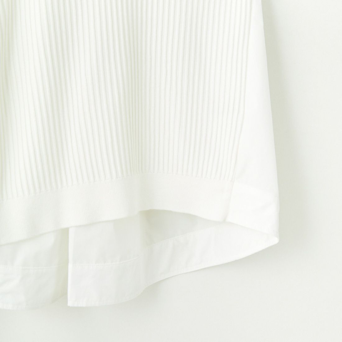 TORRAZZO DONNA [トラッゾドンナ] ニット×布帛 ドッキングブラウス [6255-371] 05 WHITE
