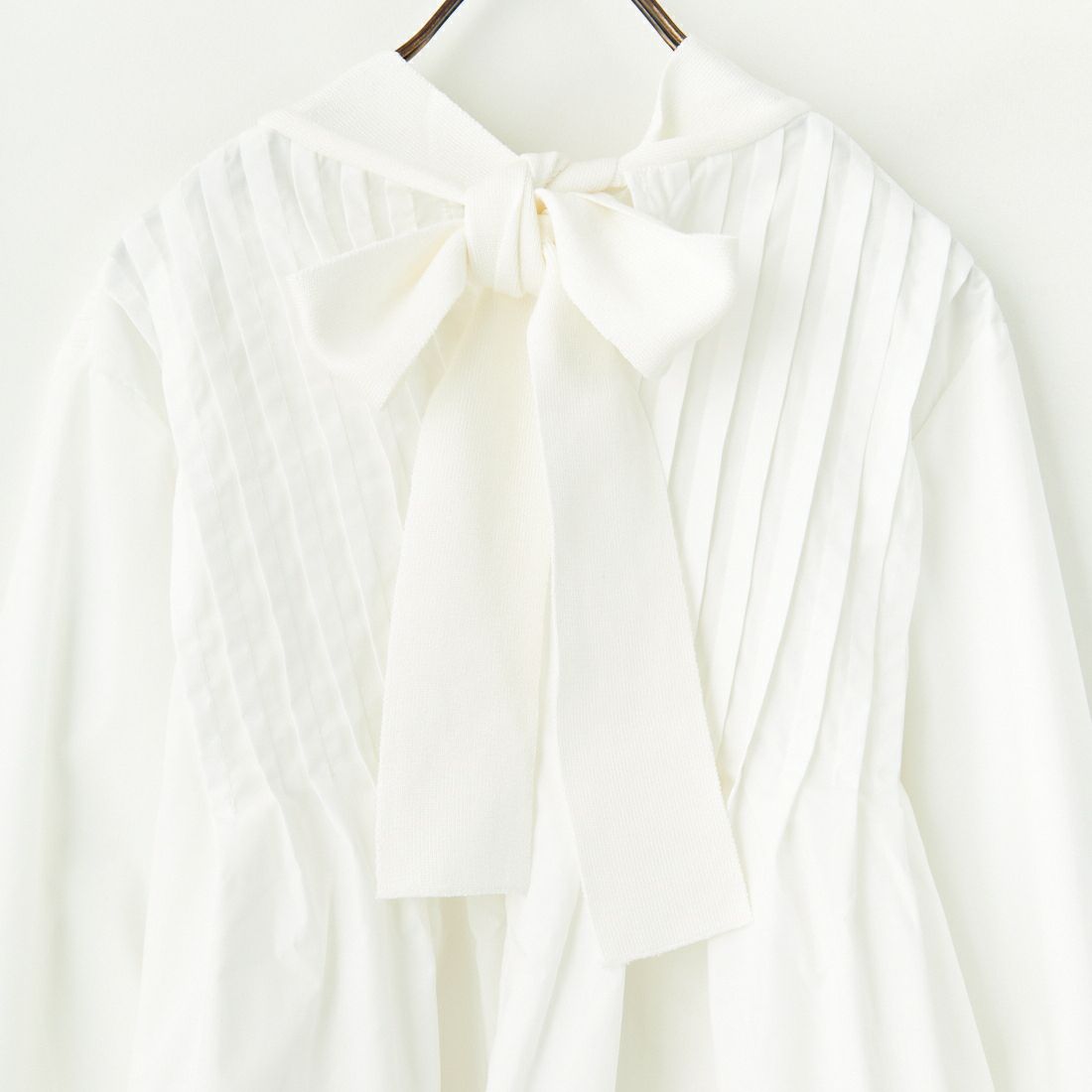 TORRAZZO DONNA [トラッゾドンナ] ニット×布帛 ドッキングブラウス [6255-371] 05 WHITE