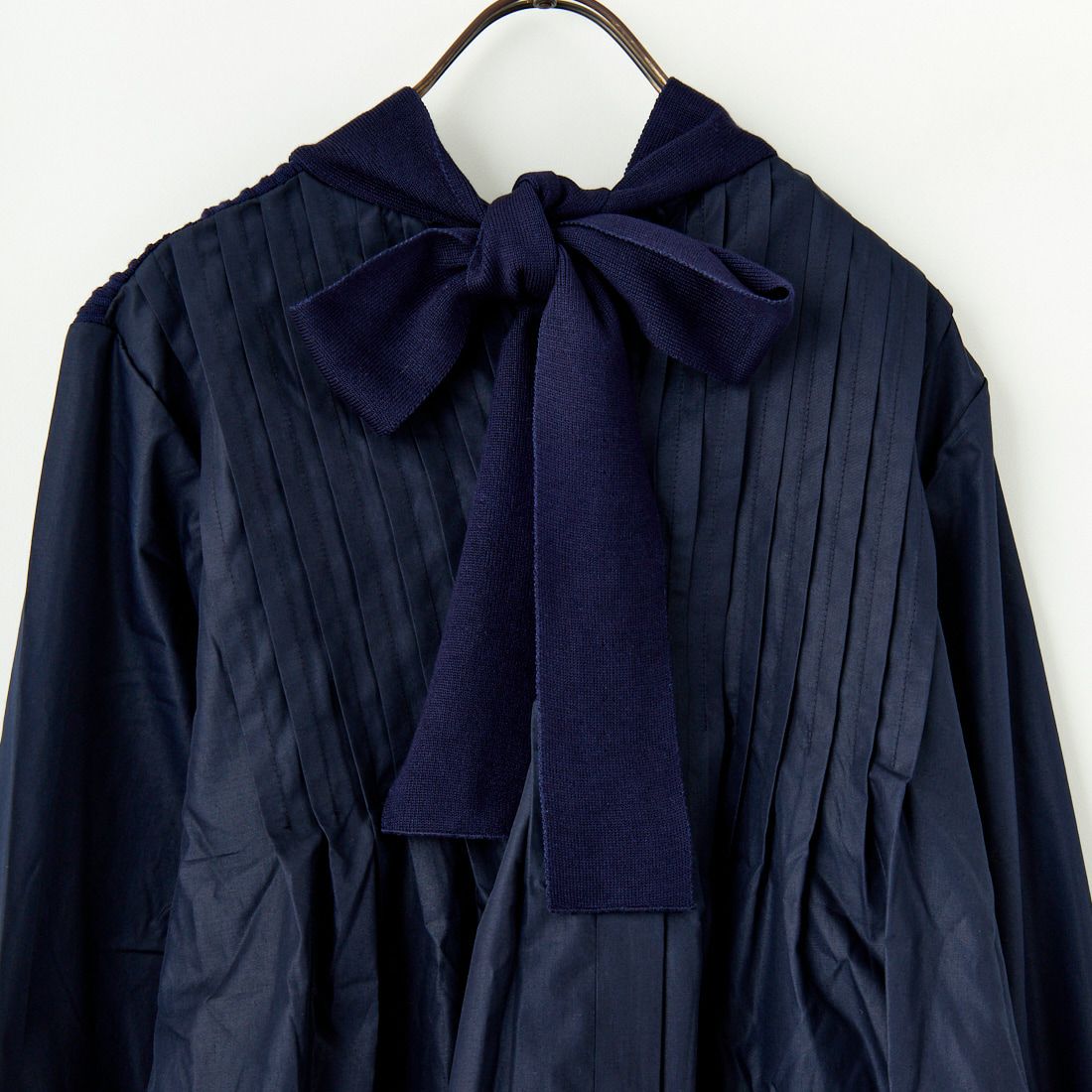 TORRAZZO DONNA [トラッゾドンナ] ニット×布帛 ドッキングブラウス [6255-371] 98 NAVY
