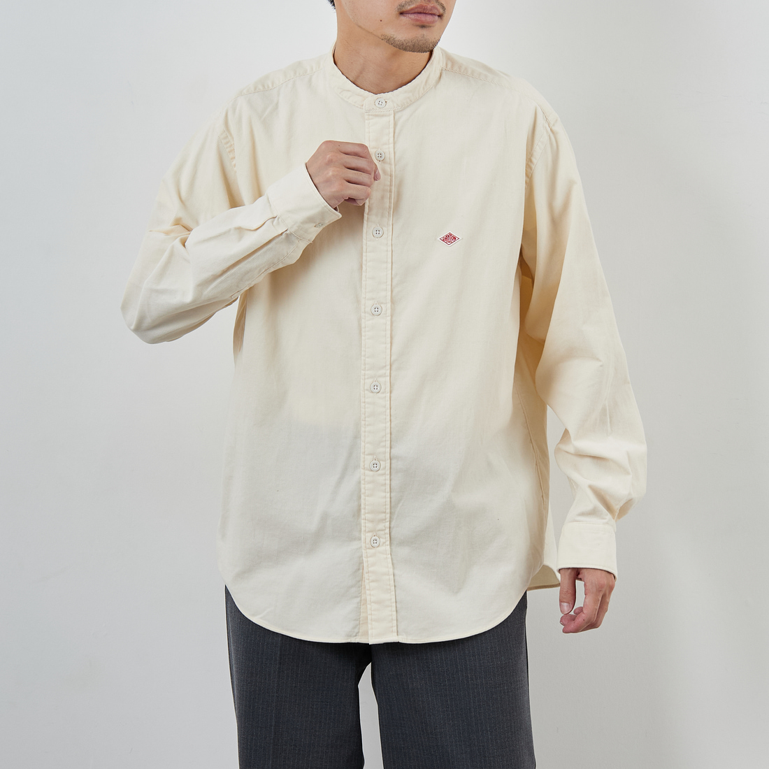 ☆ともじろう☆　DANTON　コーデュロイ　バンドカラーシャツ　40 DANTON ダントン メンズ コーデュロイ バンドカラーシャツ［DT