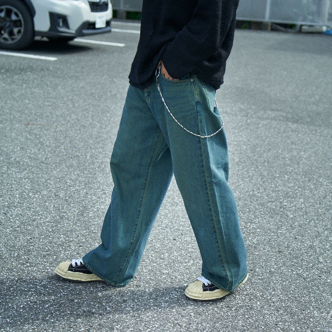 LIBERTO [リベルト] EL PASO ワイドバギーデニム [FL2500] 88 GRUNGE &&モデル身長：179cm 着用サイズ：30&&