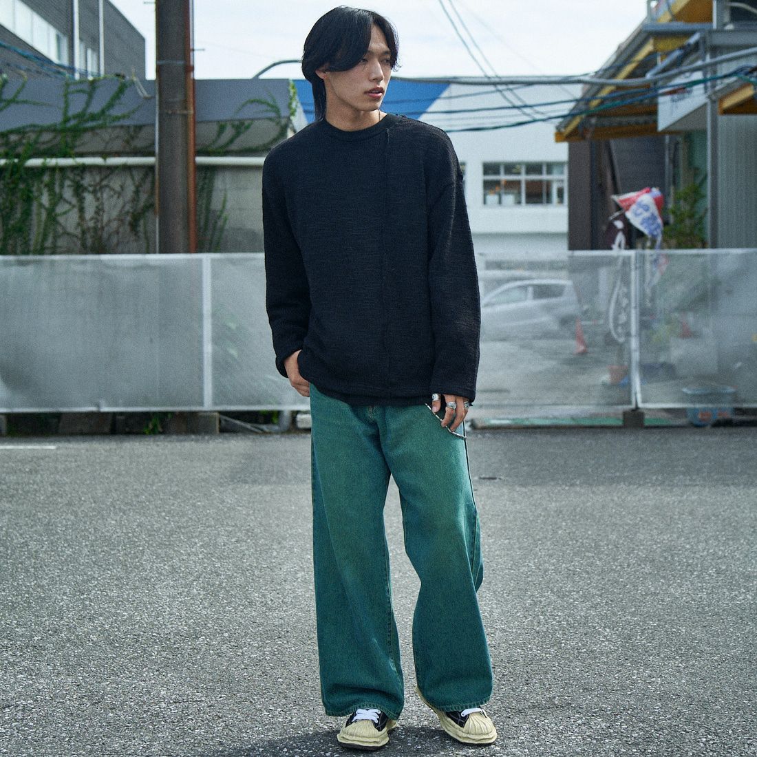LIBERTO [リベルト] EL PASO ワイドバギーデニム [FL2500] 88 GRUNGE &&モデル身長：179cm 着用サイズ：30&&