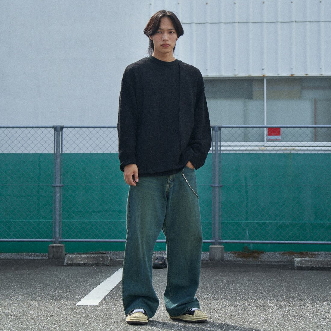 LIBERTO [リベルト] EL PASO ワイドバギーデニム [FL2500] 88 GRUNGE &&モデル身長：179cm 着用サイズ：30&&
