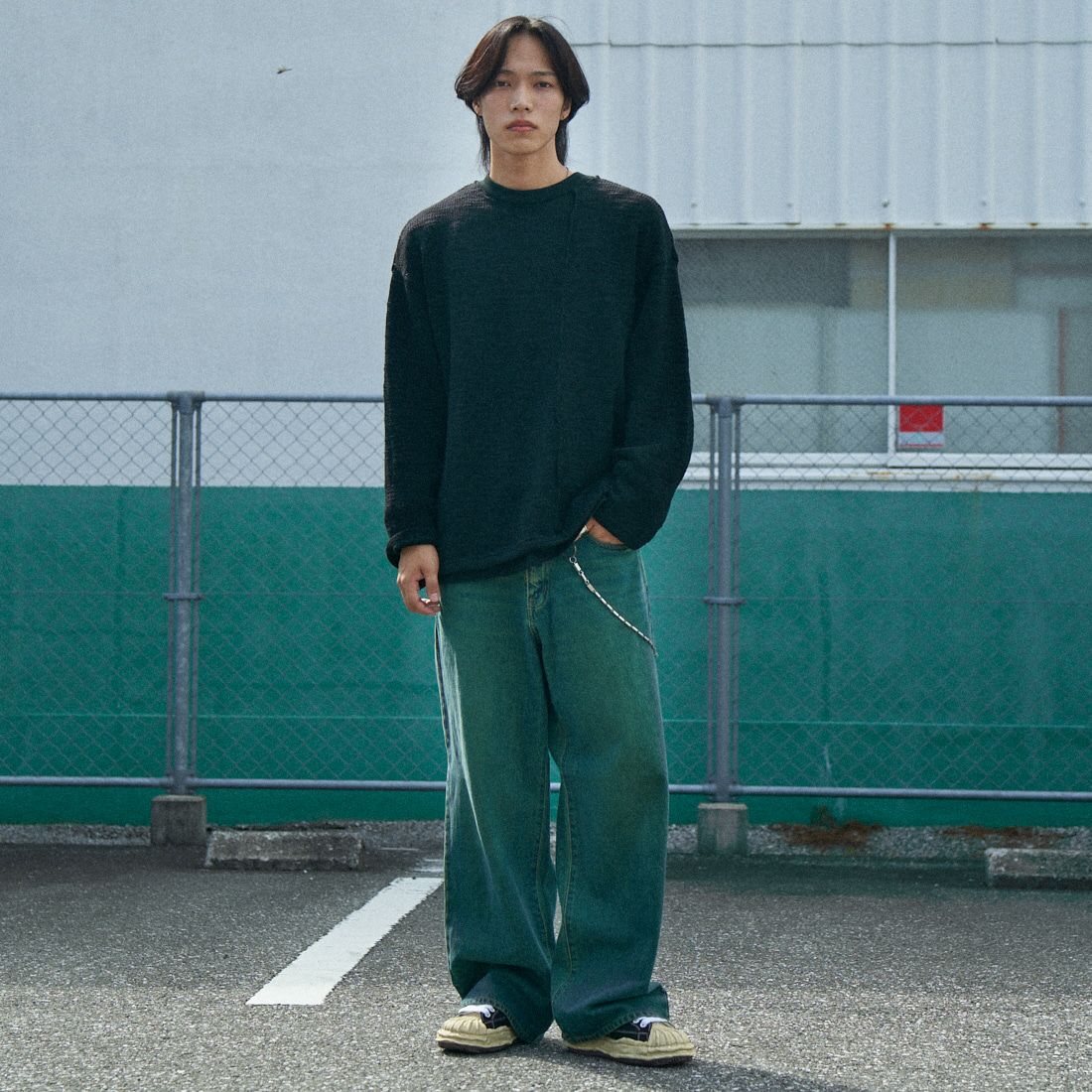 LIBERTO [リベルト] EL PASO ワイドバギーデニム [FL2500] 88 GRUNGE &&モデル身長：179cm 着用サイズ：30&&