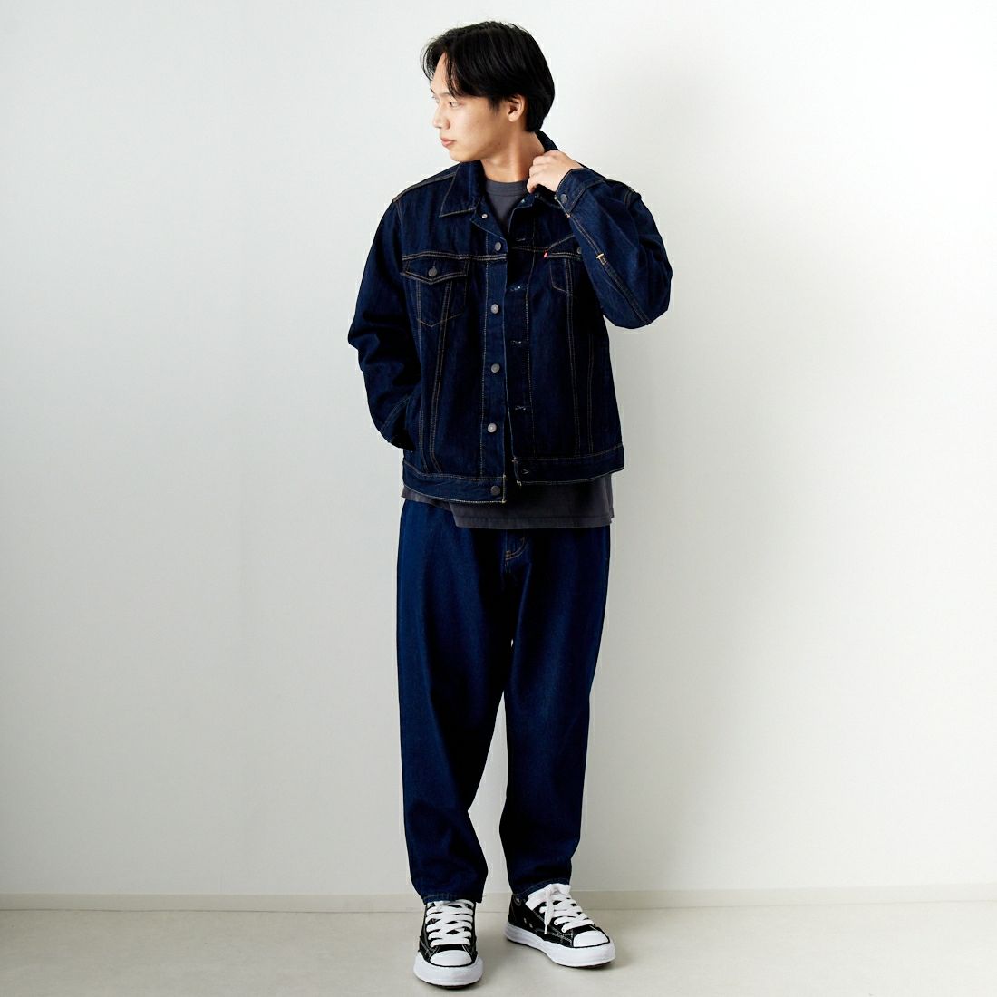 LEVI'S [リーバイス] トラッカージャケット [72334-01] 34 RINSE &&モデル身長：179cm 着用サイズ：L&&