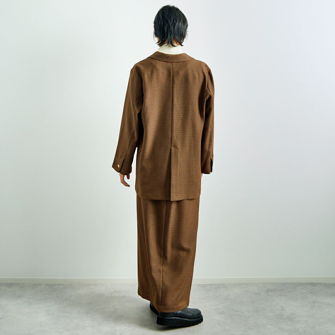 Jeans Factory Clothes [ジーンズファクトリークローズ] ジップスリットタイトスカート [21243056] 036 ﾌﾞﾗｳﾝC &&モデル身長：160cm 着用サイズ：36&&