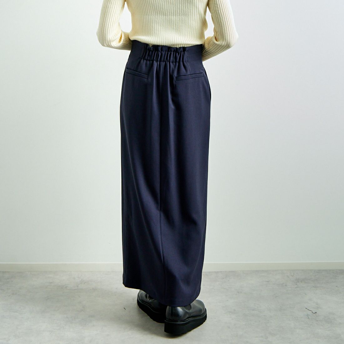 Jeans Factory Clothes [ジーンズファクトリークローズ] ジップスリットタイトスカート [21243056] 076 ﾈｲﾋﾞｰ &&モデル身長：160cm 着用サイズ：36&&