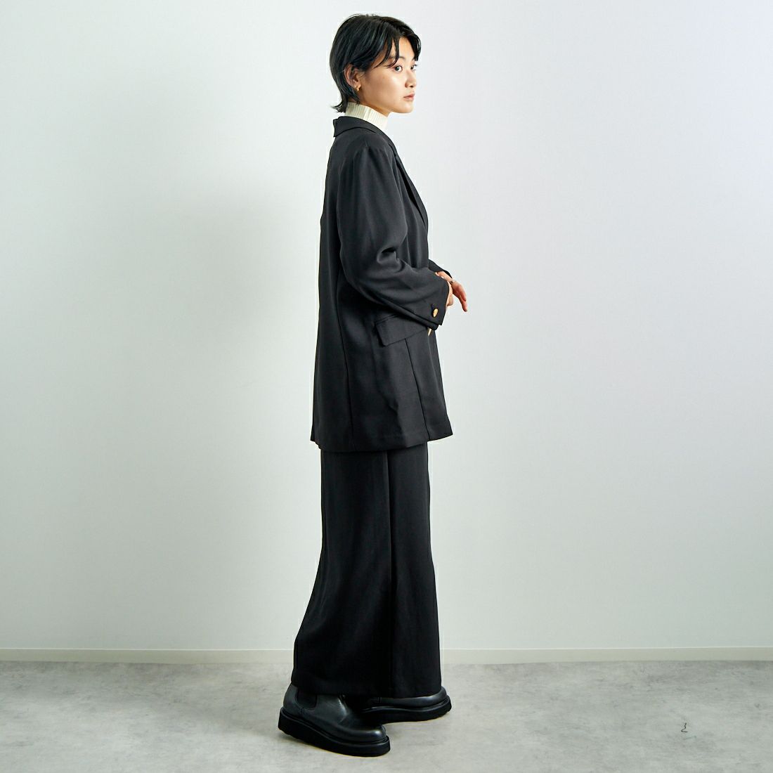 Jeans Factory Clothes [ジーンズファクトリークローズ] ジップスリットタイトスカート [21243056] 004 ﾌﾞﾗｯｸ &&モデル身長：160cm 着用サイズ：36&&