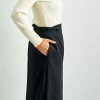 Jeans Factory Clothes [ジーンズファクトリークローズ] ジップスリットタイトスカート [21243056] 004 ﾌﾞﾗｯｸ &&モデル身長：160cm 着用サイズ：36&&