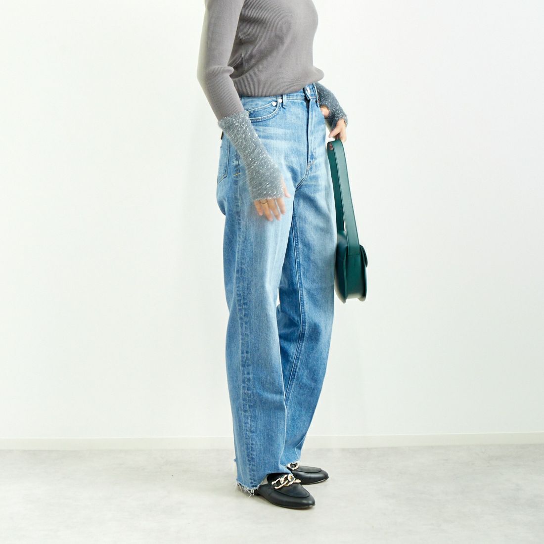 YANUK [ヤヌーク] ボーイズストレート LEA/レア [57143231] CPS &&モデル身長：167cm 着用サイズ：24&&