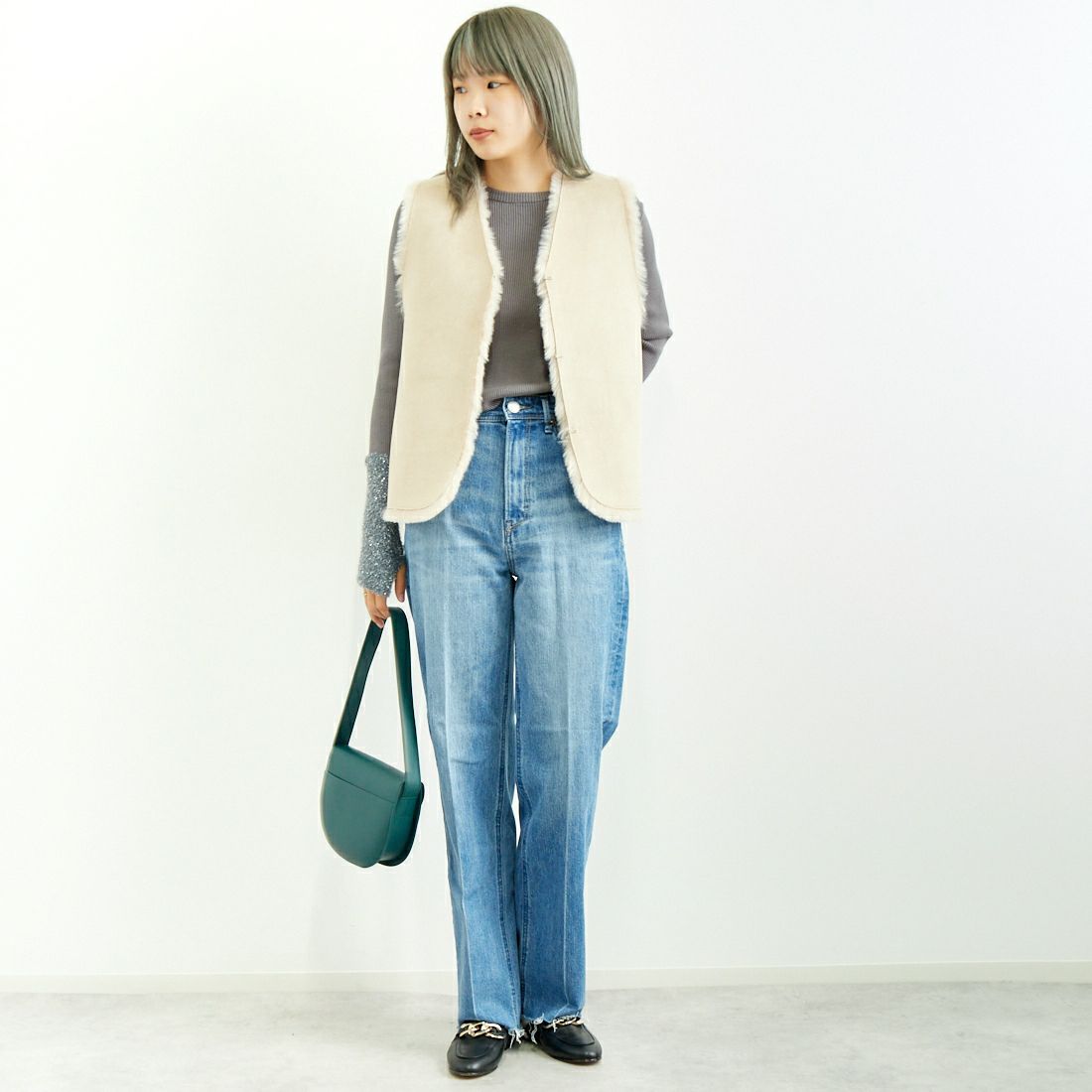 YANUK [ヤヌーク] ボーイズストレート LEA/レア [57143231] CPS &&モデル身長：167cm 着用サイズ：24&&