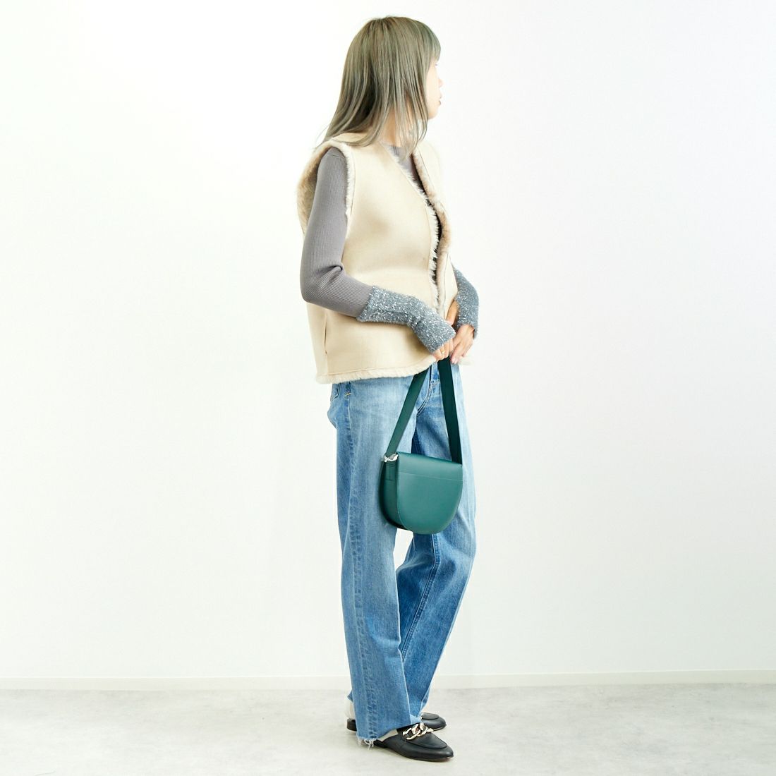 YANUK [ヤヌーク] ボーイズストレート LEA/レア [57143231] CPS &&モデル身長：167cm 着用サイズ：24&&